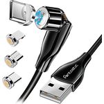 Fontastic Cavo Magnetico di Ricarica e Dati USB 3-in-1 Ruotabile 540&deg 1,2m Nero Nero 1,2 metri