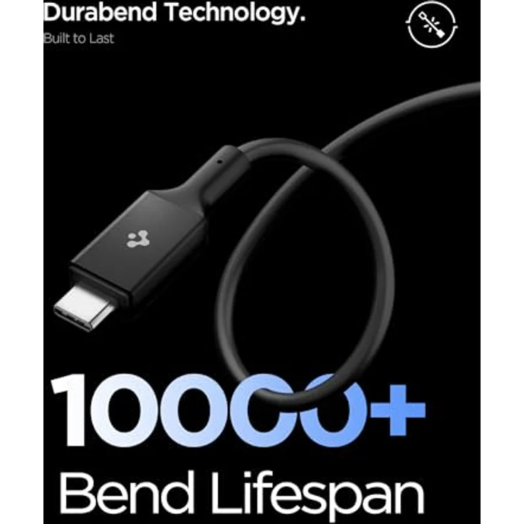 Spigen ACA09460, 2 m USB C Kabel, USB 3.2 Gen 1, 5 Gbit/s, Schwarz – Bild 5
