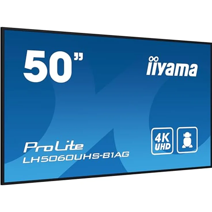 iiyama Prolite LH5060UHS-B1AG 125.7cm 49.5" Digital Signage Display, 4K UHD, Android 11 OS, 24/7 Zuverlässigkeit, schwarz