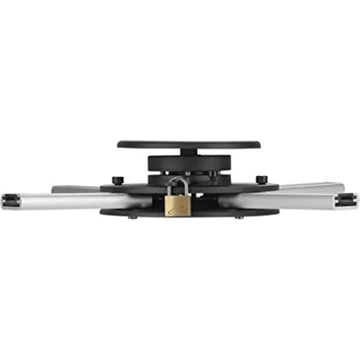 HALTERUNGSPROFI PH11S, Superflache Deckenhalterung für Beamer bis 20kg mit Sicherheitsschloss, Neigung und Drehung bis 360° – Bild 4