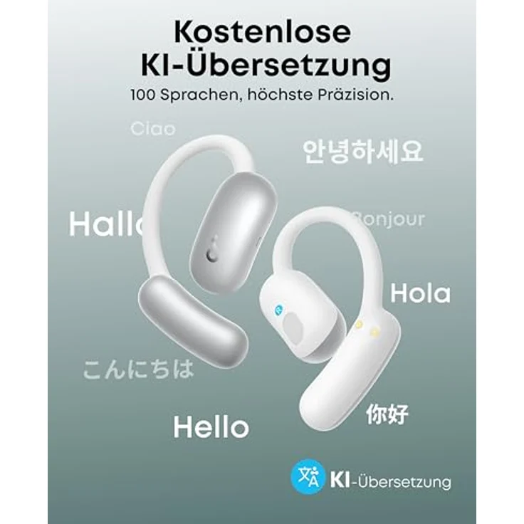 SoundCore AeroFit 2 AI Assistant Open-Ear-Kopfhörer, druckfreier Sitz, 35 Stunden Wiedergabezeit, IP55, Hi-Res, Echtzeit-Übersetzung – Bild 4