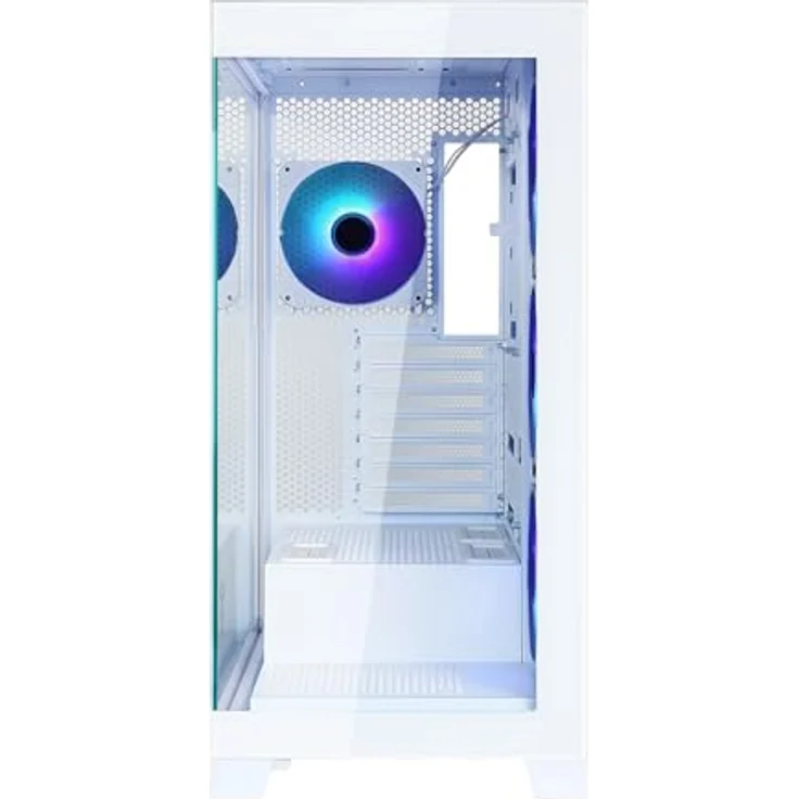 Itek Gehäuse SHOWBUI 45W - Gaming-Tower, ATX, 4 x 12 cm ARGB-Lüfter, 2 x USB3, Typ C, Seite und Vorderseite aus gehärtetem Glas, Weiße Ausgabe - iTek Gaming-Tower mit hochwertigen Abmessungen, langlebig und flexible Gestaltung – Bild 2