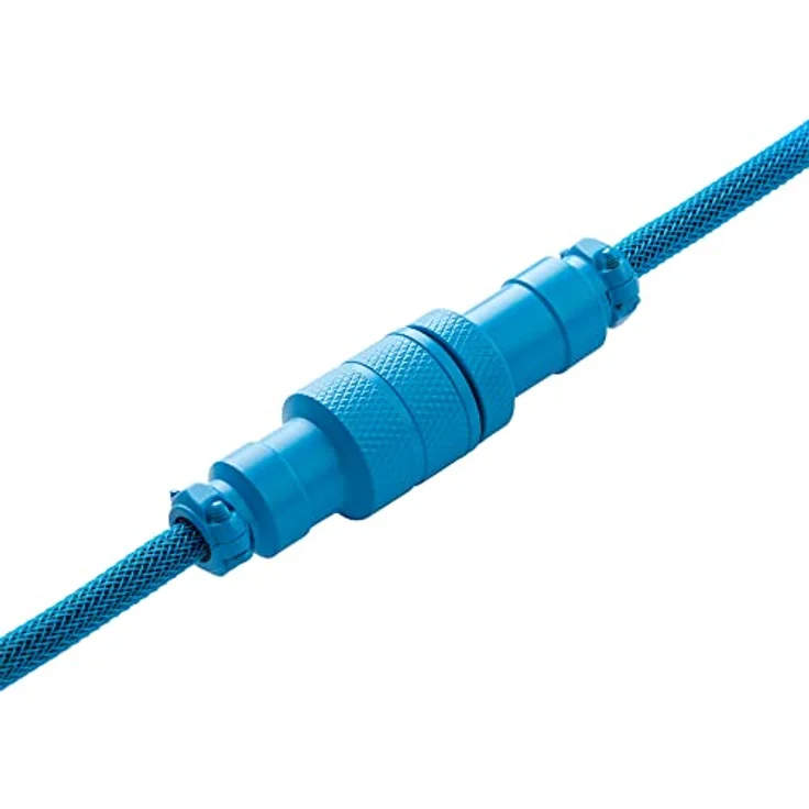 CableMod Pro Coiled Keyboard Cable - Spiralkabel für Tastatur Micro USB auf USB Typ A - Gaming Tastaturkabel 1,5m Lange - Hohe Lebensdauer - Aviator Stecker - Blau – Bild 4