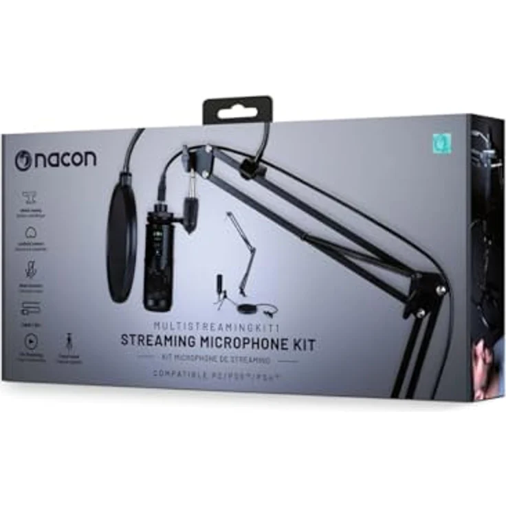 Nacon Gaming Streaming Mikrofon Set - & Gelenkarm &, Mikrofon – Bild 2