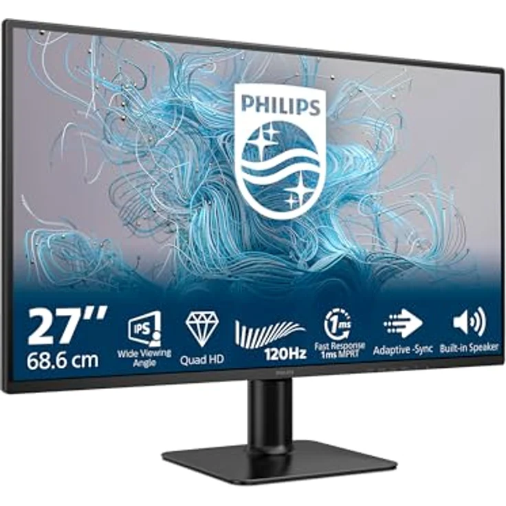 Philips 27E2N2500, 27 Zoll QHD Monitor mit 120Hz, 1ms MPRT, IPS, Adaptive Sync, HDR10, Schwarz/Rot – Bild 1