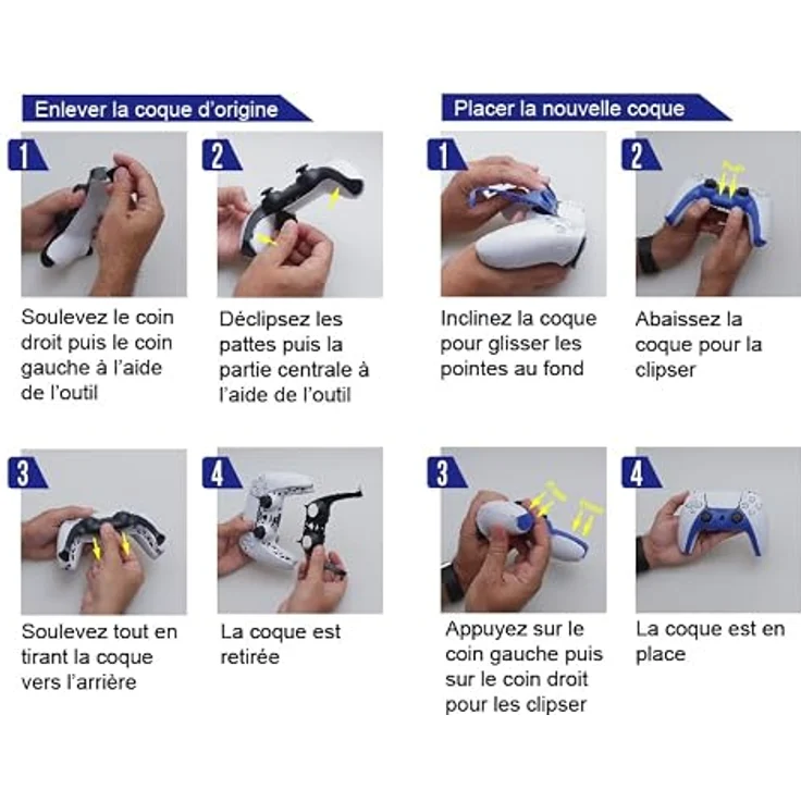 Trade Invaders PS5 - 4 Controller-Covers in dunkelblau, hellblau, rot und orange - Zubehör für Sony PlayStation 5 – Bild 3