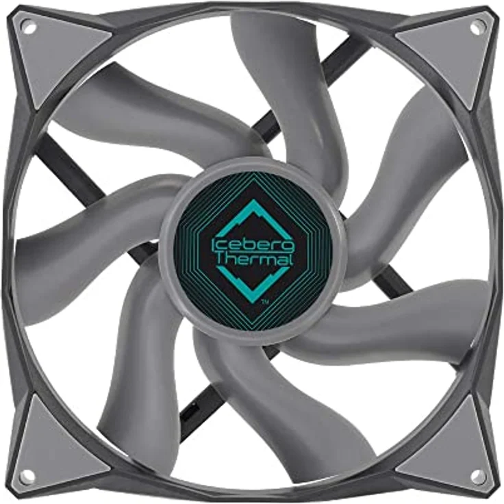 Iceberg Thermal IceGALE 140 mm PWM Premium Gehäuselüfter 2er-Pack, Grau – Bild 3