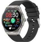 Knauermann PRO 3 (2024) Silber - Gesundheitsuhr Smartwatch mit EKG, HRV, SOS-Funktion und AMOLED-Display - Telefoniefunktion, Schlafapnoe, Edition 1, 14-24, rund