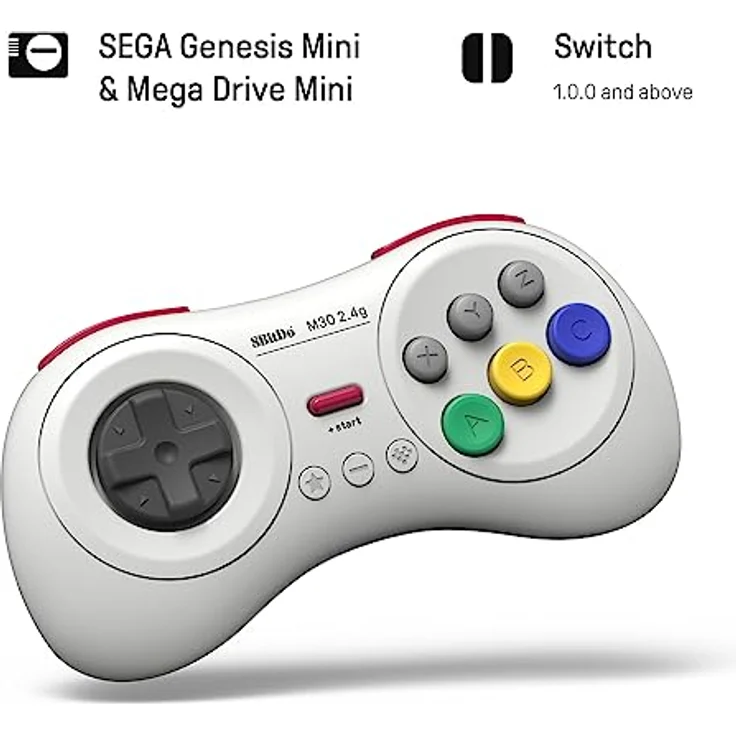 8bitdo M30 2.4G Wireless Gamepad for SEGA Mega Drive Mini and Switch with 6-Button, Retro-Controller in Schwarz – Bild 2