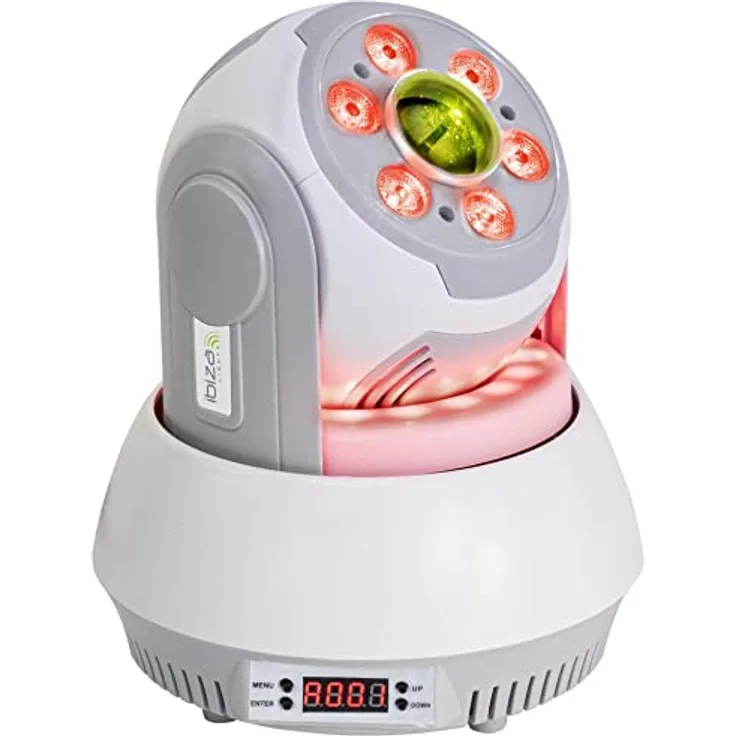 Ibiza - STAR-WASH-WH - WASH 30W RGBB mit 7 Gobos, 1 Umgebungslichtring und 6 LED WASH Diffusor - Weiß