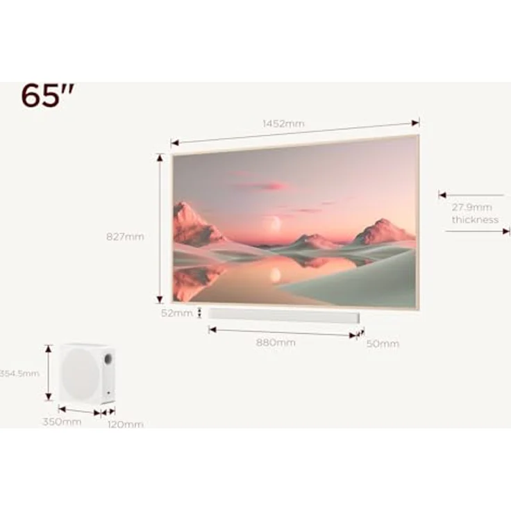 TCL NXTFrame A300 Pro 65" 4K Smart TV, HDR10, Google TV, 4 HDMI, Energieeffizienzklasse E, TCL 65A300 PRO  – Bild 2