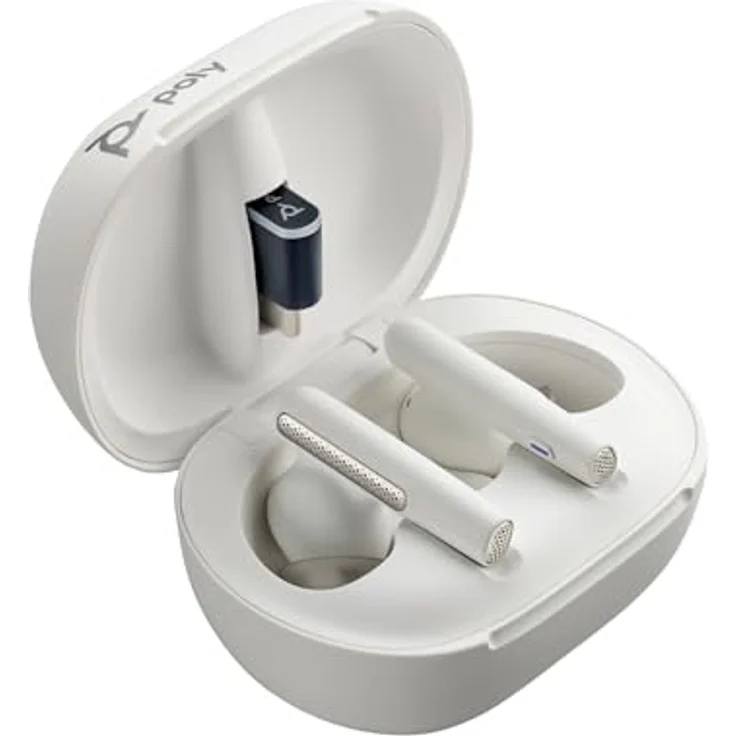 POLY oyager Free 60/60+, True Wireless In-Ear-Headset für Microsoft Teams, Weiß, Geräuschunterdrückung für Arbeit und Freizeit – Bild 6