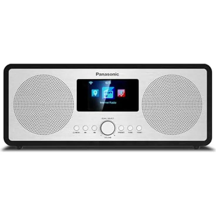 Panasonic RF-D40EGK-K Internet- & DAB+/FM-Radio mit Bluetooth, 6 Watt, 7,5 cm Lautsprecher, 2,4 Zoll TFT-Farb-LCD, Wecker & Einschlaftimer, Fernbedienung, USB, WLAN, Schwarz