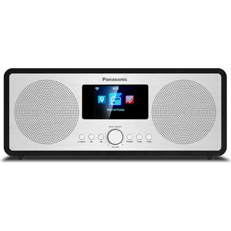 Panasonic RF-D40EGK-K Internet- & DAB+/FM-Radio mit Bluetooth, 6 Watt, 7,5 cm Lautsprecher, 2,4 Zoll TFT-Farb-LCD, Wecker & Einschlaftimer, Fernbedienung, USB, WLAN, Schwarz – Bild 1
