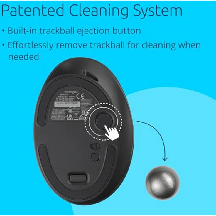 Kensington Trackball Pro Fit Ergo TB550 (Kabellos, Kabelgebunden), Maus, Blau, Grau, Schwarz – Bild 7