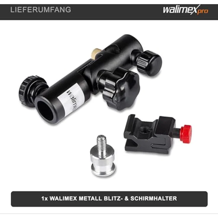 Walimex Metall Blitz- und Schirmhalter (für Kompaktblitze und Reflex--Durchlichtschirme) – Bild 6