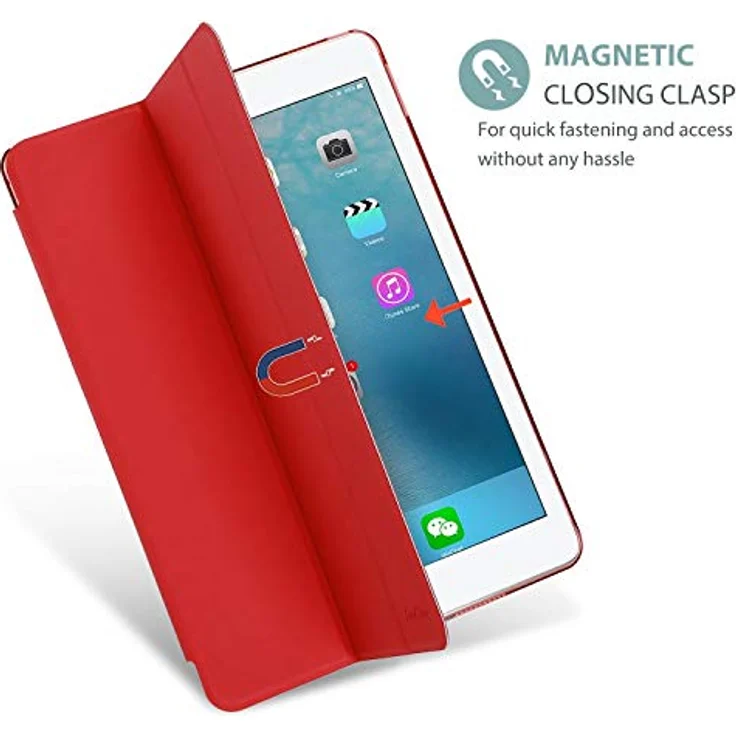 ProCase Hülle für iPad Air 3 (2019) / iPad Pro 10.5 (2017), Ultra Dünn Case Cover mit transluzenter Rückseite, Auto Schlafen/Wachen-Funktion - Rot – Bild 5