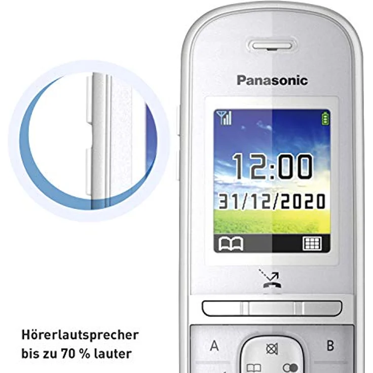Panasonic Schnurlostelefon KX-TGH710GG mit Farbdisplay und Babyphone – Bild 3