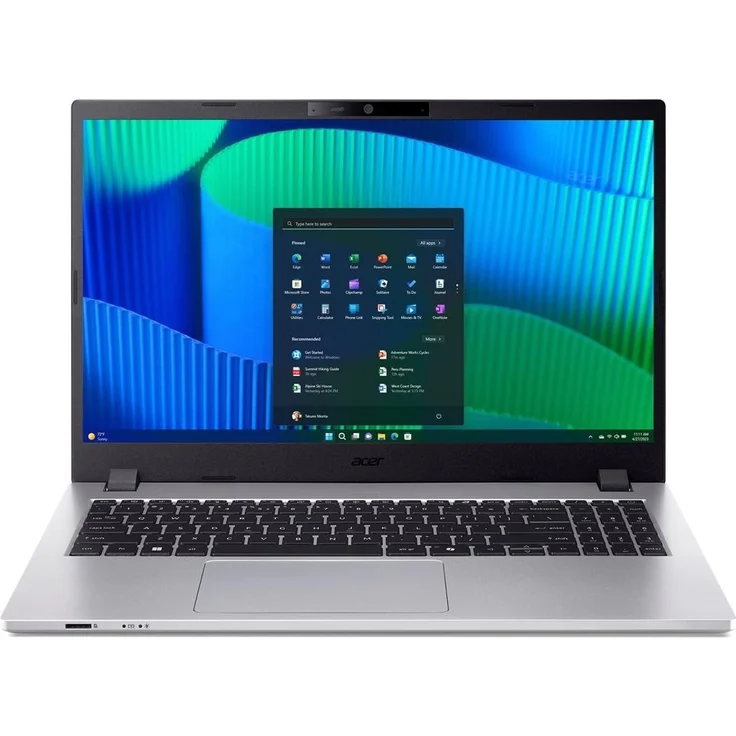 Acer TravelMate P2, 15.6" Notebook mit Intel Core Ultra 7 255U, 32 GB RAM, 125 GB SSD, Silber – Bild 1