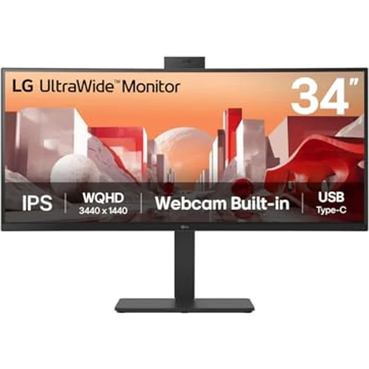 LG 34BA85QE-B 34" UltraWide IPS Monitor, UWQHD 3440x1440, 21:9, HDMI/DP/USB-C, Adjustable Stand – Bild 2