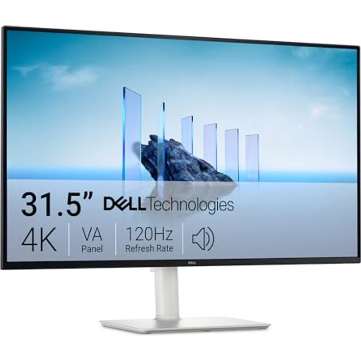 Dell 32 Plus Monitor S3225QS 31,5 Zoll 4K UHD (3840x2160), 120Hz, VA, 4ms, AMD FreeSync Premium, HDR10, 95% DCI-P3, 99% sRGB, Lautsprecher, 2 HDMI, DP, Höhenverstellbar, 3 Jahre Garantie - Curved Display, 3000:1 Kontrastverhältnis, TÜV Rheinland zertifiziert, Schwarz – Bild 2