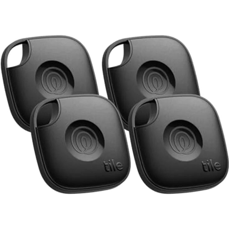 Tile by Life360 Mate (2024) – Bluetooth-Tracker, Schlüssel- und Gegenstandsfinder, 4er-Pack (Schwarz) – Bild 1