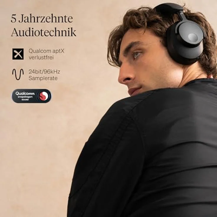 Cambridge Audio Melomania P100 SE Kopfhörer – Bluetooth mit aktiver Geräuschunterdrückung, 100 Stunden Wiedergabezeit und austauschbarem Akku – Schwarz – Bild 4
