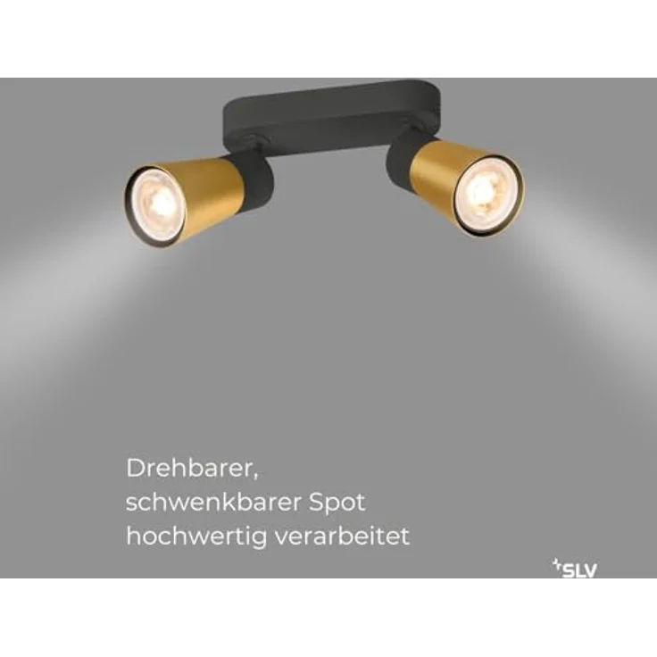 SLV PURI 2.0 CONE, Deckenleuchte, Wandleuchte, Schwarz - Flexibler Deckenspot aus Aluminium und Kunststoff, dreh- und schwenkbar – Bild 2