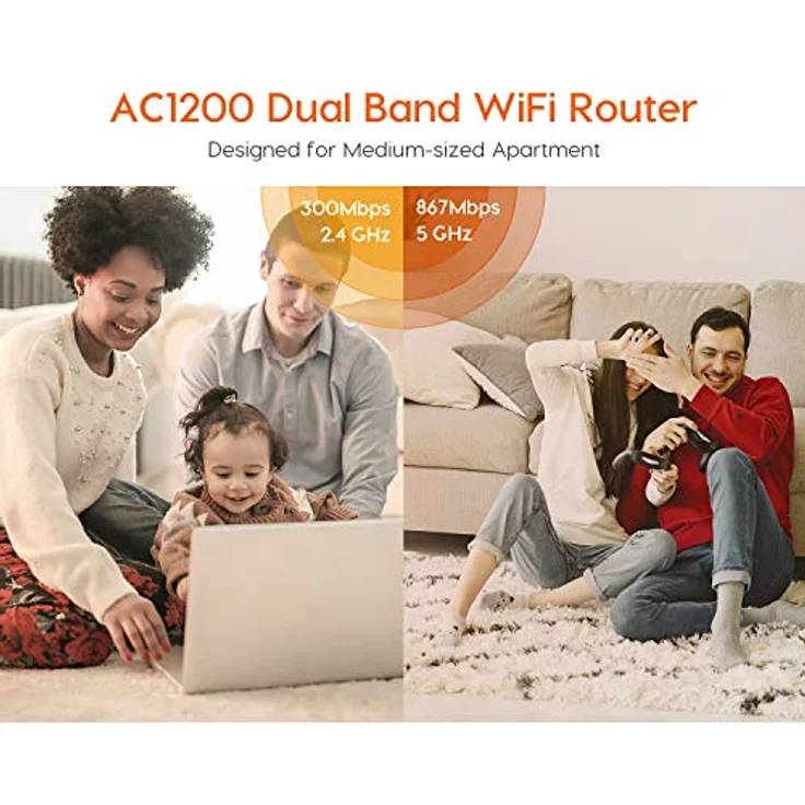 Tenda AC1200 Dualband WLAN Router AC5 V3.0, hohe Geschwindigkeit, Kindersicherung, IPV6, Gast-Netzwerk, weiß – Bild 4