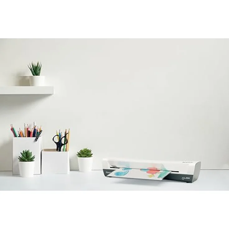 Leitz iLAM Home A3 Laminiergerät, Für 75 bis 125 mic Laminierfolien, 3 Minuten Aufwärmzeit, Inkl. Starterkit mit Folien, Ideal für den Einsatz Zuhause, Home Office & Schule, Weiß, 74320001 – Bild 5