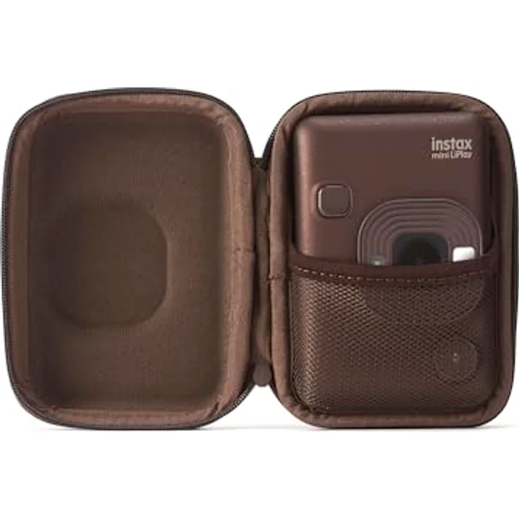 FUJIFILM instax LiPlay Case Camera, Tasche für Sofortbildkamera aus Wildleder, tiefes Bronze, für Instax Mini – Bild 3