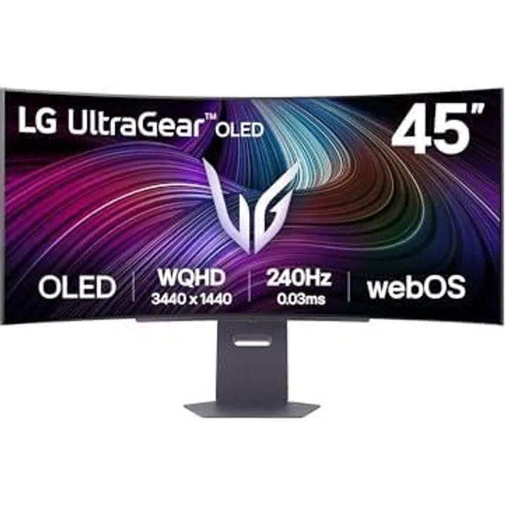 LG Ultragear™ 45GX90SA-B Curved 45 Zoll OLED Gaming Monitor, WQHD (3440 x 1440), 240 Hz, 0,03 ms GtG, DisplayHDR™ TrueBlack 400, DCI-P3 98,5%