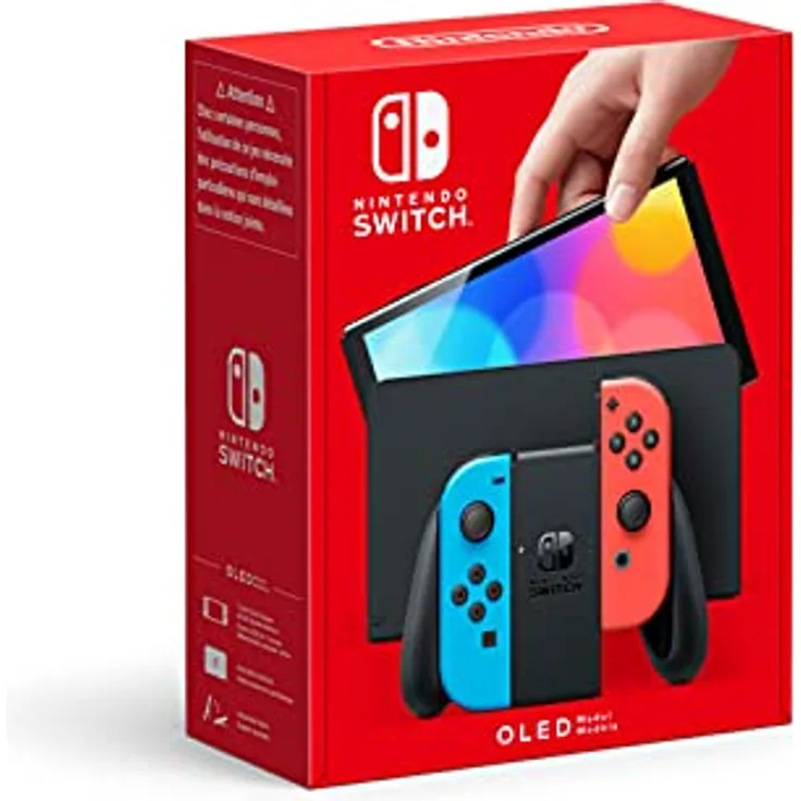 Nintendo Switch (OLED) Console de Jeux portables 17,8 cm (7") 64 Go Écran Tactile WiFi Bleu, Rouge - Handheld-Konsole mit 7-Zoll OLED-Bildschirm und 64 GB Speicherplatz - Preisvergleich