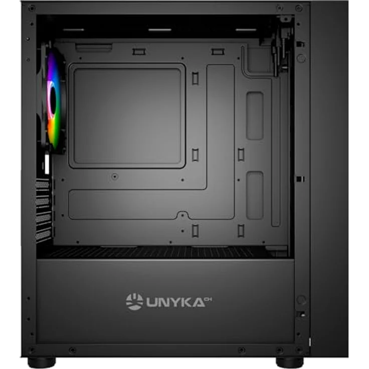 Unykach Mir B200 Cristal Templado, PC-Gehäuse mit gehärtetem Glas, 3 ARGB-Lüftern, USB 3.2, schwarz – Bild 4