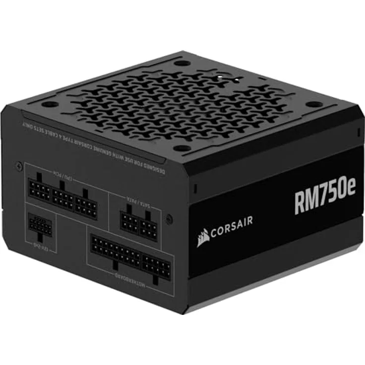 Corsair RM750e (2025) Fully Modular Low-Noise ATX Power Supply, Cybenetics Gold Efficiency, 105°C-Rated Capacitors, Modern Standby Mode - Black