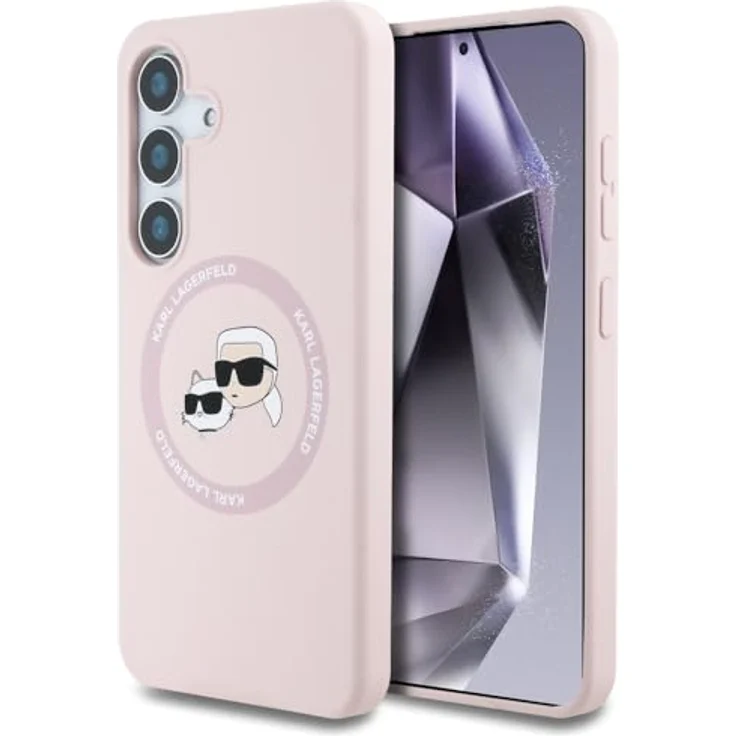 CG MOBILE Silikonhülle mit Doppelköpfen und Kreisen, kompatibel mit MagSafe für Samsung Galaxy S25, Pink – Bild 1