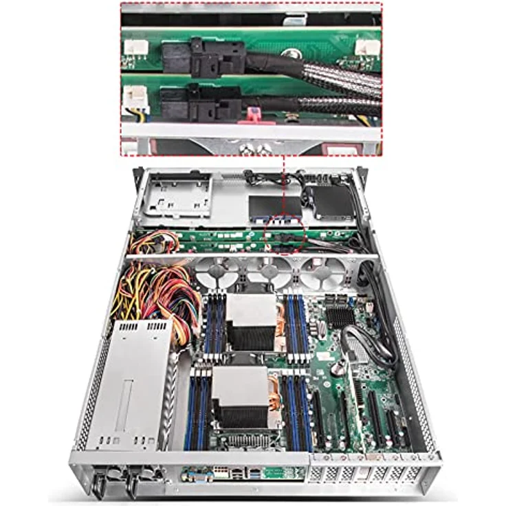 SilverStone Technology SST-RM22-308 - 2U Rackmount Server Gehäuse, unterstützt 8X 2.5/3.5 SAS/SATA HDD/SSD mit Mini-SAS-HD-SFF-8643-12-Gb/s-Schnittstelle Silber – Bild 3