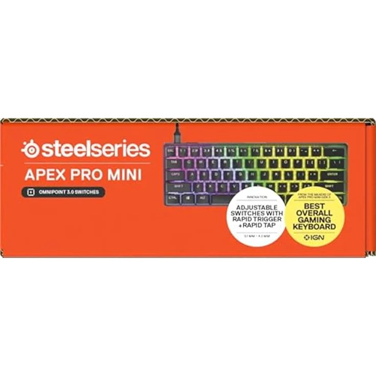 SteelSeries Apex Pro Mini Gen 3, kompakte Gaming-Tastatur mit magnetisch-mechanischen Schaltern, RGB-LED-Hintergrundbeleuchtung, USB kabelgebunden, schwarz – Bild 13