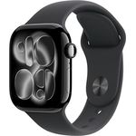 Apple Watch Series 11 Cellular, 42 mm, Aluminiumgehäuse Schwarz, Sportarmband Schwarz - S/M
