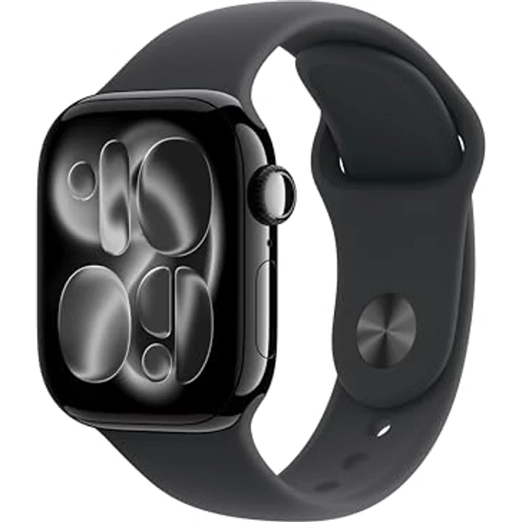 Apple Watch Series 11 GPS, 42 mm, Aluminiumgehäuse Diamantschwarz, Sportarmband Schwarz - M/L – Bild 1