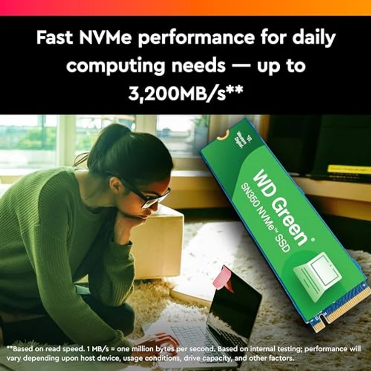 WD Green SN350 NVMe SSD WDS100T3G0C - Solid-State-Disk - 1 TB - intern - M.2 2280 - PCI Express 3.0 x4 (NVMe) – Bild 4