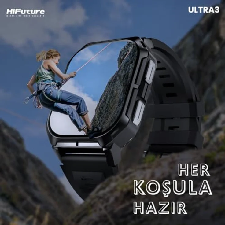 Hifuture FutureFit Ultra3 Smartwatch, 5,11 cm Digital Touchscreen, Schwarz, 240 x 296 Pixel, Fitness & Gesundheitsüberwachung, 20 ATM wasserdicht – Bild 6