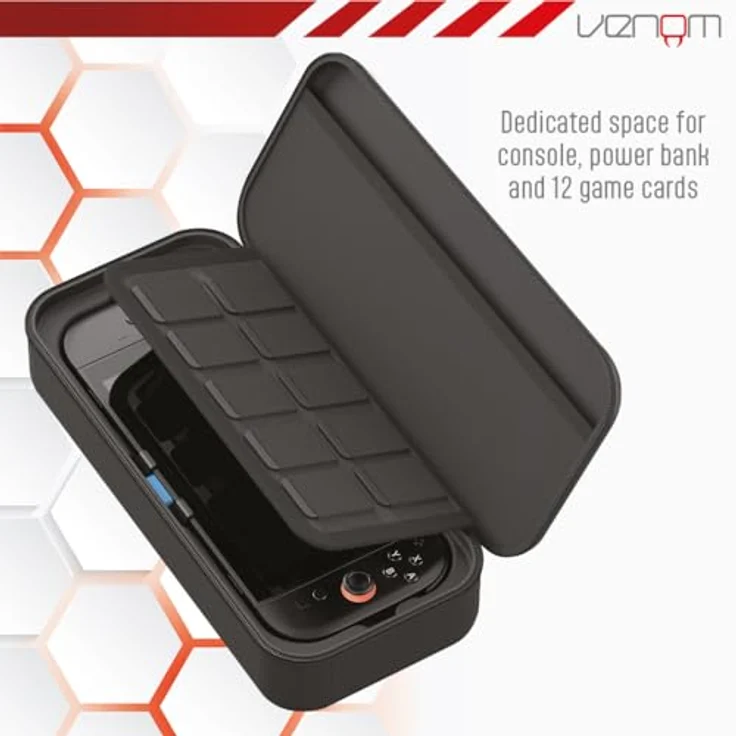 Venom VS4964, Hartschalenkoffer für Nintendo Switch 2 und Nintendo Switch, schwarz, tropfsicher und kratzresistent mit Reißverschluss – Bild 4