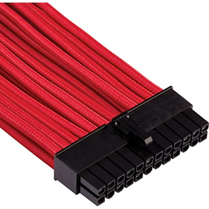 Corsair Premium Sleeved 24 pin-Polig-ATX-Kabel Typ4 (Generation 4-Serie) Rot – Bild 2