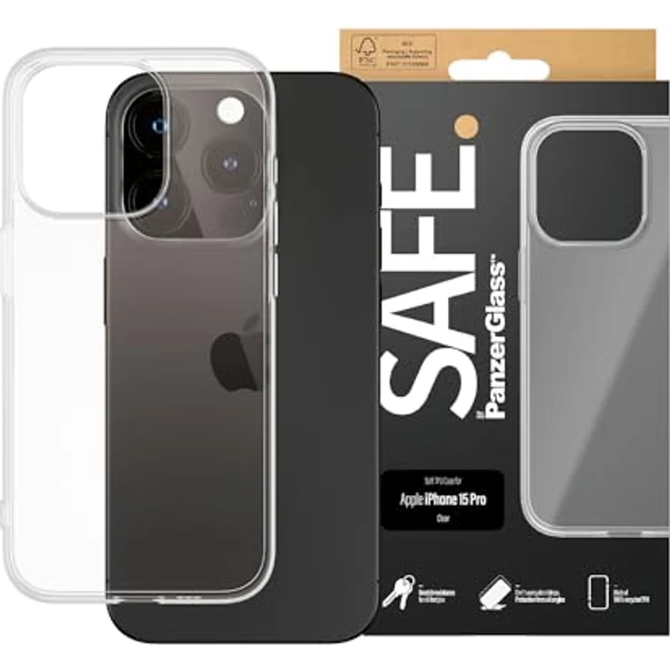 Safe by PanzerGlass™ Handyhülle für iPhone 15 Pro - Hülle aus 100% recyceltem TPU - Wireless Charging kompatibles iPhone 15 Pro Case - vergilbungsresistent – Bild 1