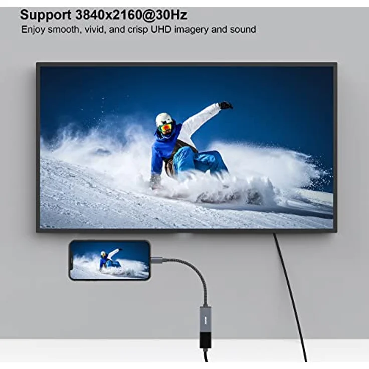 BENFEI USB C auf HDMI Adapter, 2er Pack 4K@60Hz, kompatibel mit Thunderbolt 3/4/5, für iPhone 15 Pro/Max, MacBook Pro/Air 2023, iPad Pro, iMac, S23, XPS 17, Surface Book 3 – Bild 5