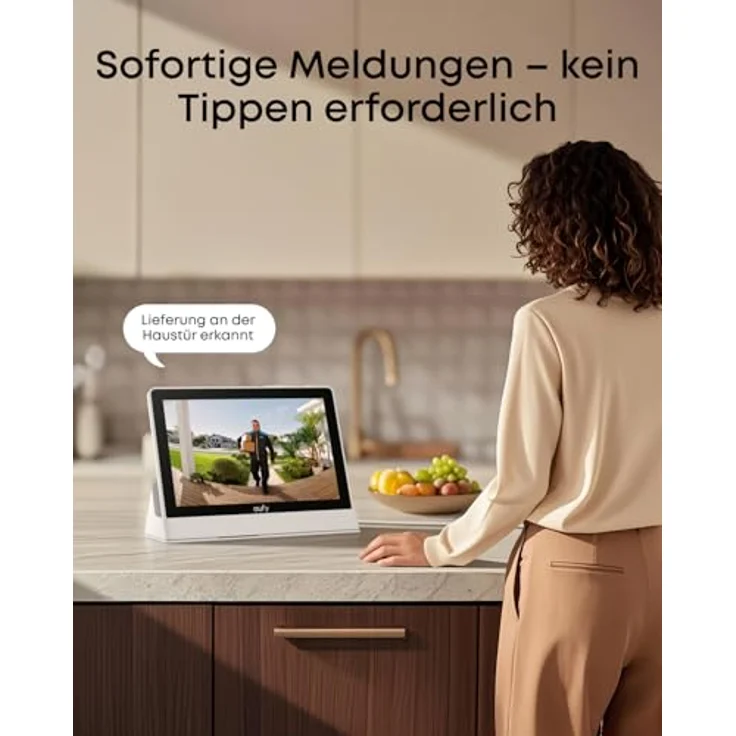 eufy Smart Display E10, Smart Home Hub mit 8 Zoll Bildschirm, Schwarz und Weiss, Live-Übertragung und Aktivitätsmeldung – Bild 3