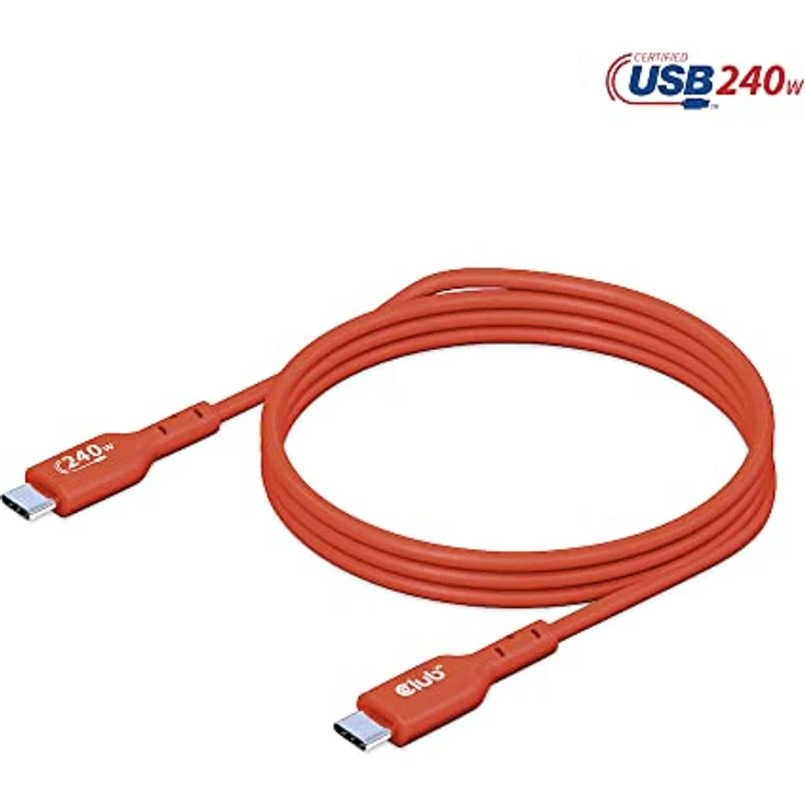 Club 3D CAC-1511 USB2 Typ-C Bi-Direktionales USB-IF zertifiziertes Kabel 480Mb, PD 240W(48V/5A) EPR St./St. 1m – Bild 3