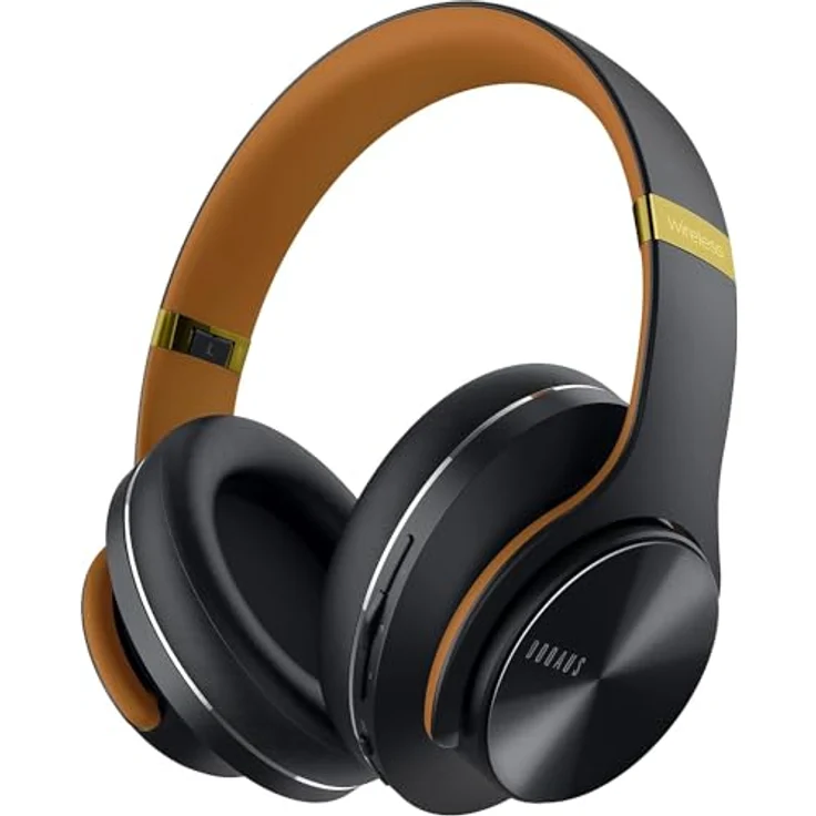 DOQAUS Care 1, Bluetooth Kopfhörer Over Ear mit bis zu 90 Std Akkulaufzeit, 3 EQ-Modi, HiFi Stereo, faltbares Design, Mikrofon, weiche Ohrpolster für Reisen/Büro/Handy/PC, Nachtschwarz – Bild 1