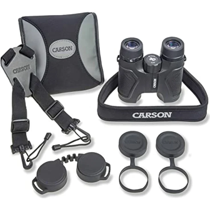 CARSON 3D 8x32 ED Fernglas, hohe Lichtdurchlässigkeit, für Brillenträger geeignet, gummierte Oberfläche, wasserdicht – Bild 8